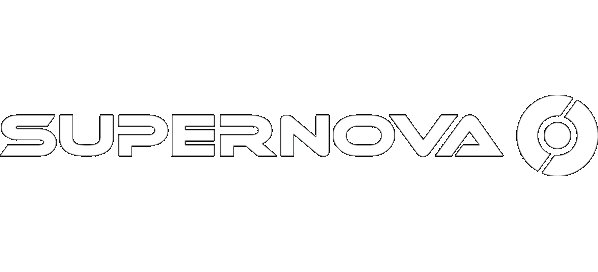 Supernova lights logo white on dark